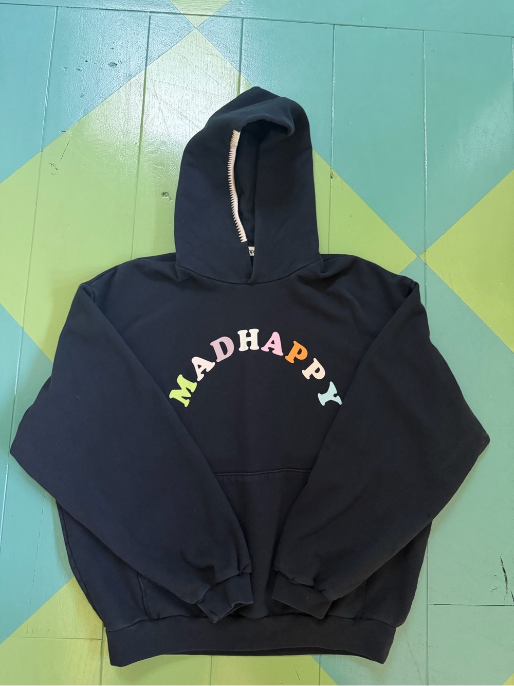 Navy Madhappy Multi Color Logo Hoodie Size L